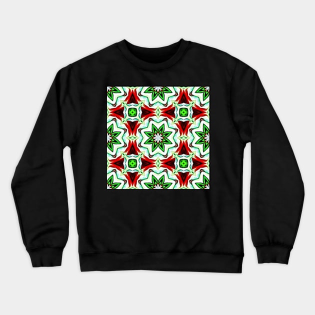 Red and Green Christmas Pattern Number 20 Crewneck Sweatshirt by BubbleMench